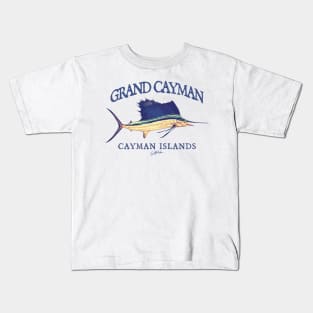 Grand Cayman, Cayman Islands, Vintage Sailfish Kids T-Shirt